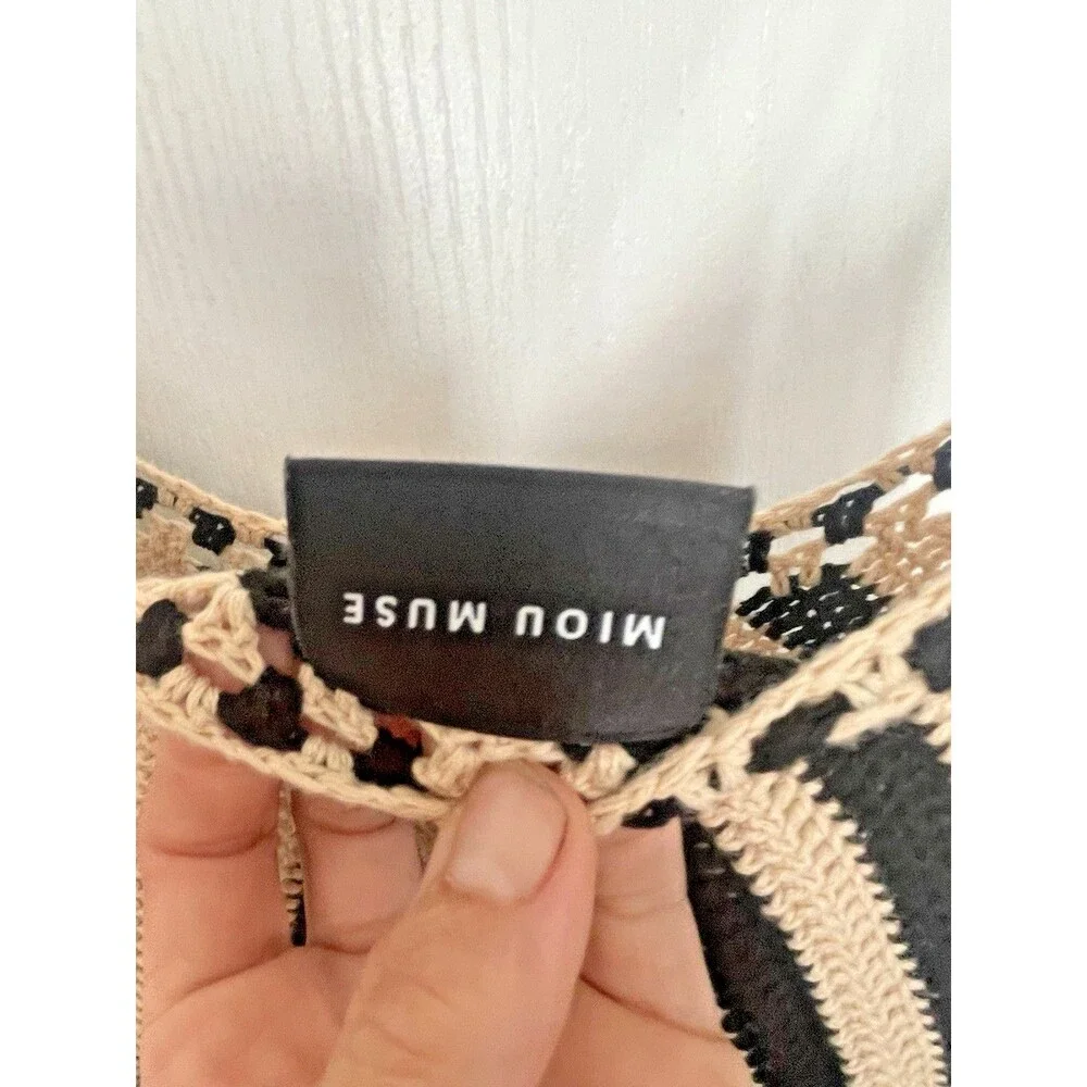 Miou Muse Black and Cream Knit Dress Size XS - Picture 2 of 3